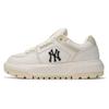 New MLB Chunky Liner Anti Slip Wear Resistant Low Top Casual Shoes Unisex White Beige 3ASXCLW4N-50CRS