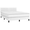 Maison Exclusive - Sommier à lattes de lit avec matelas Blanc 140x200cm Similicuir
