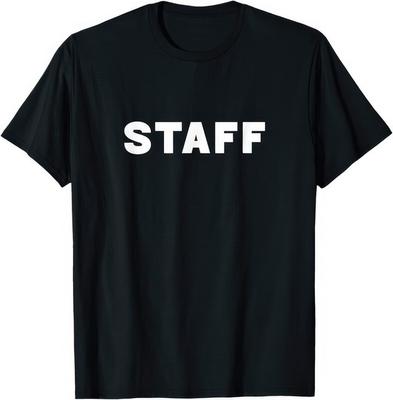 Staff Front and Back Classic Simple Work Team Uniform Logo Unisex T Shirt