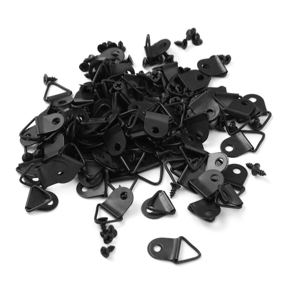 100Pcs Iron Photo Frame Hook with Screws D-Shaped Ring Hanging buckle  Photo Frame Hanging