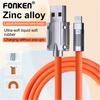 FONKEN 120W Super Fast Charging Cable Metal Zinc Alloy Liquid Silicone Micro USB Charger Data Cable OD6.0 For iPhone Android