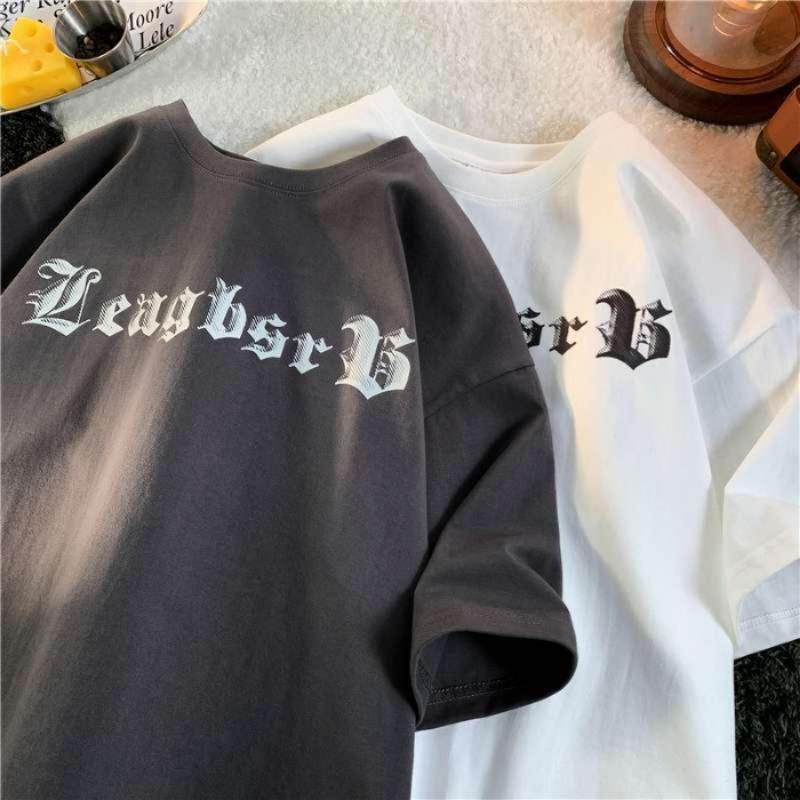 Женская модная футболка с коротким рукавом, мужская и женская, для пар, летняя свободная блузка с коротким рукавом, повседневная футболка