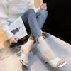 Girls Wear Fashionable Diamond Sandals and Slippers Square Toe High Heels Elegant and Comfortable Women's Fashion Shoes