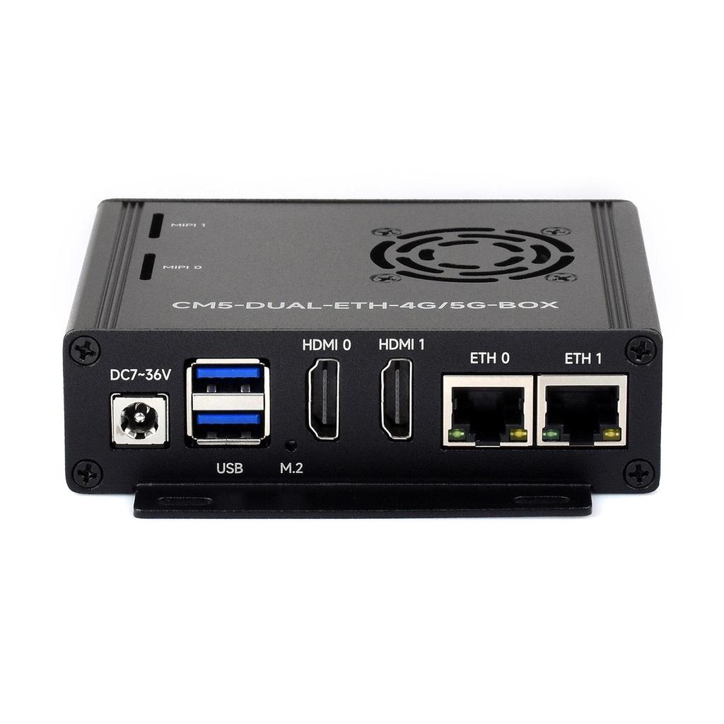 Raspberry Pi CM5 Dual Network Expansion Board with 4G/5G Module Support, Dual 4K Output, and Dual MIPI.