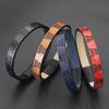 Zinc Alloy PU Leather Bracelet Men Printed Skull Magnetic Braclet Retro Rock Cool Armband Wrist Brazelet Jewelry Homme