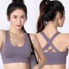 Women Plus Size Cross Back Shockproof Quick Dry Sports Bra For Yoga Running Gym