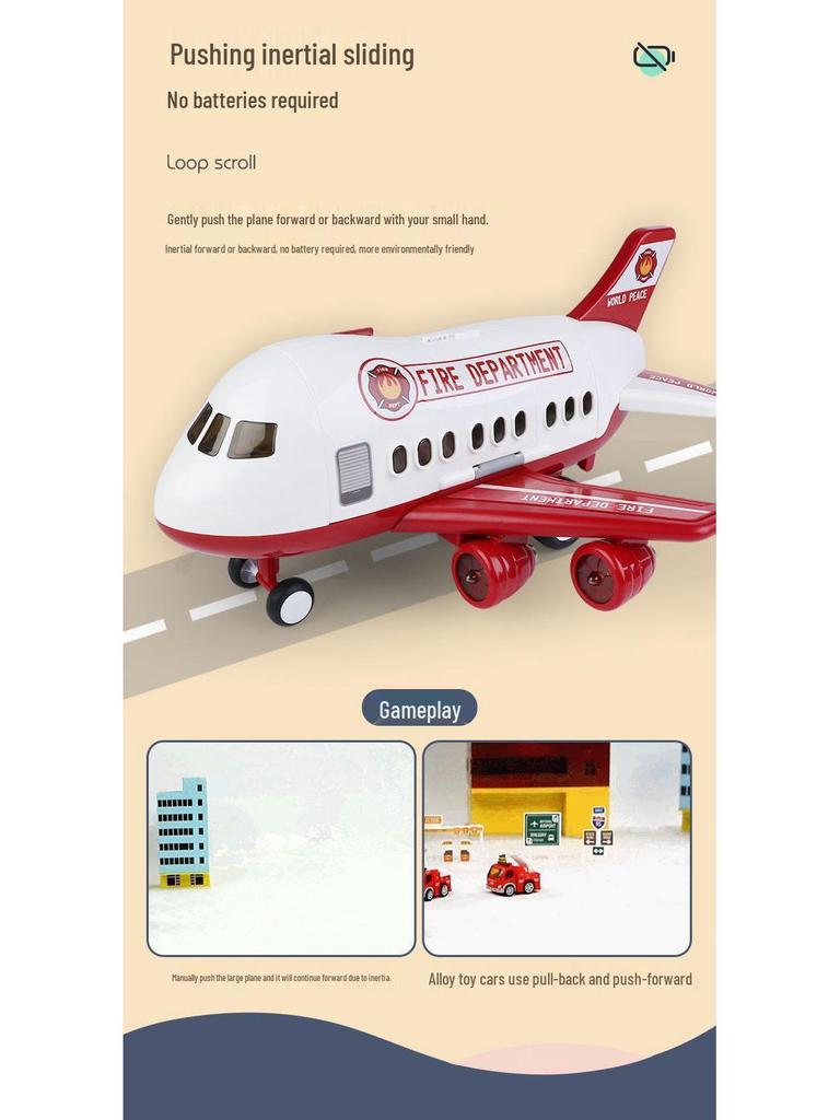 Extra Large Transforming Airplane Toy with Music and Storage Features for Kids