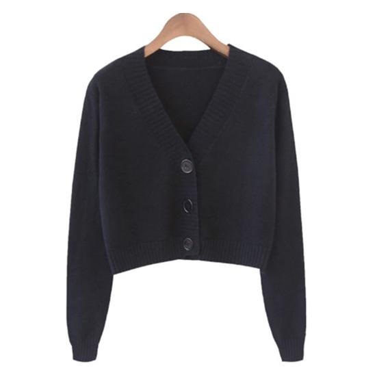 Женский свитер, пальто с V-образным вырезом и длинными рукавами, однотонный однобортный кардиган, один размер, вязаный укороченный женский весенний свитер, женская одежда