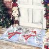Christmas Welcome Entrance Doormat Cartoon Crystal Velvet Corridor Carpet Bathroom Non Slip Foot Mat Home Decor Door Mat