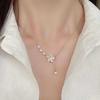S925 Sterling Silver Pearl Peach Blossom Pendant Necklace - Women's Light Luxury Design