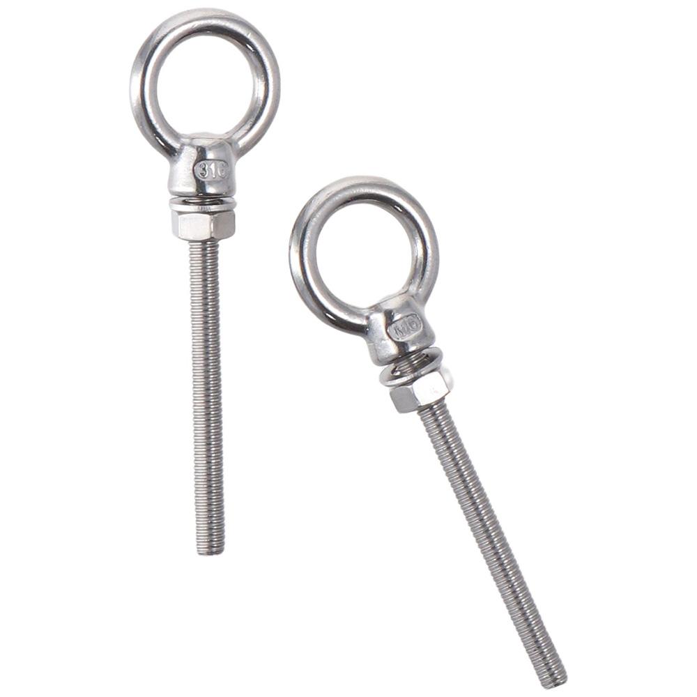 5pcs 1/4" x 2.36" Long Shoulder Eye Bolts Stainless Steel 316 Lifting Eye Bolts Marine Grade