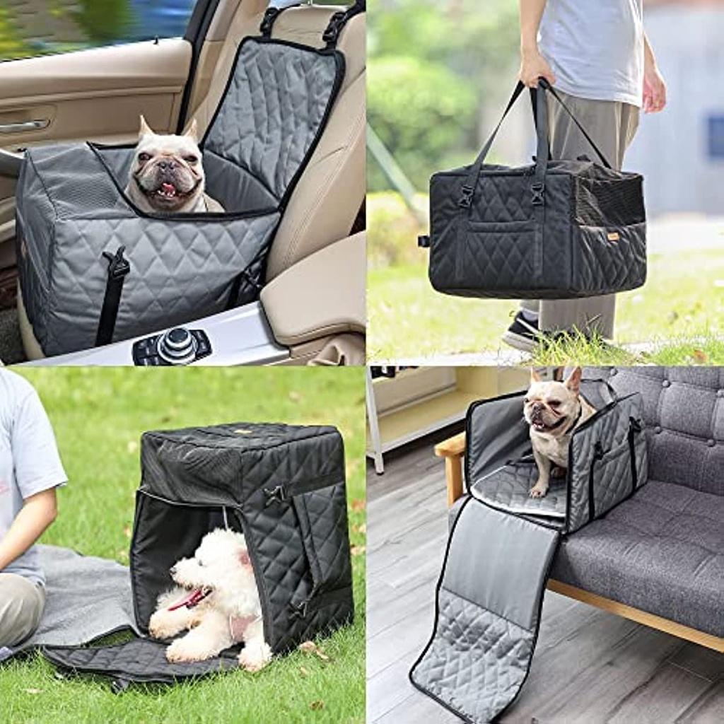 Автокресло для собак 3 в 1, сумка-переноска для домашних животных, удобное моющееся сиденье для щенков, сиденье для передних и задних сидений, автокресло для домашних животных, кошек с ремнем и сумкой для хранения Bre