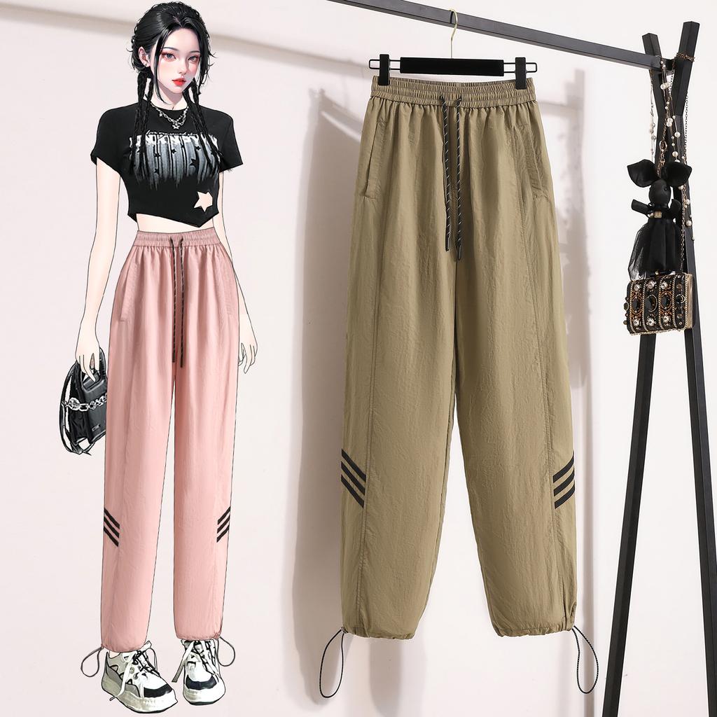 Summer New High-waisted and Thin Overalls, Thin Casual Sports Pants