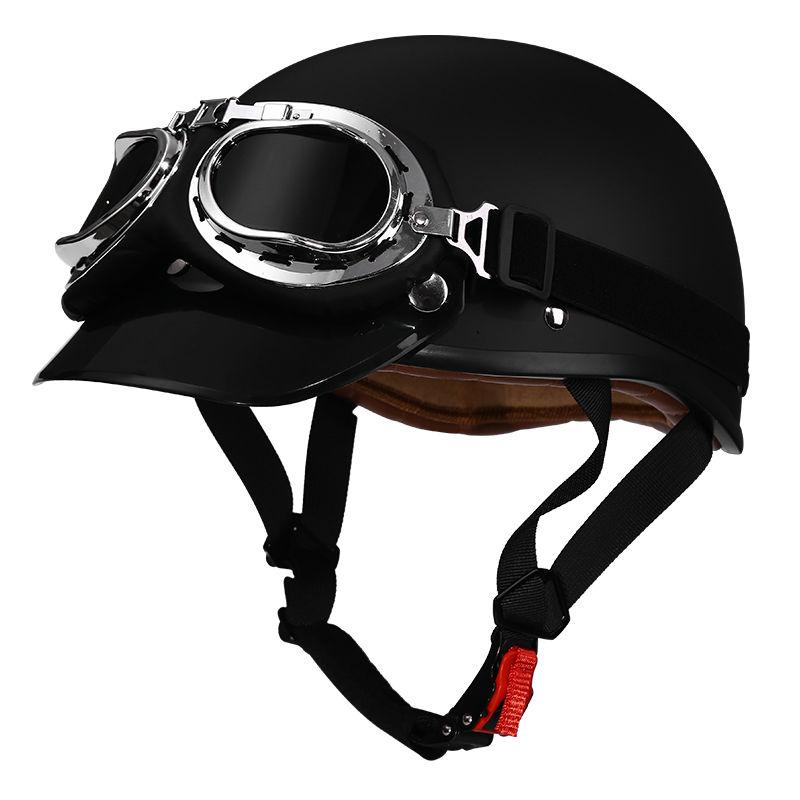 Retro Motorcycle Helmet, Men's Four Season Pedal Cruising Scoop Helmet, Safety Helmet, Women's Electric Half Helmet