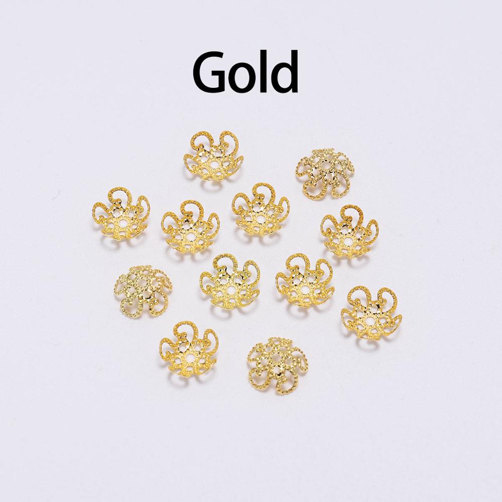 100 шт. 8 10 мм металлические полые бусины-разделители для цветов, торцевые заглушки, подвески, сделай сам, разъемы для изготовления ювелирных изделий, фурнитура