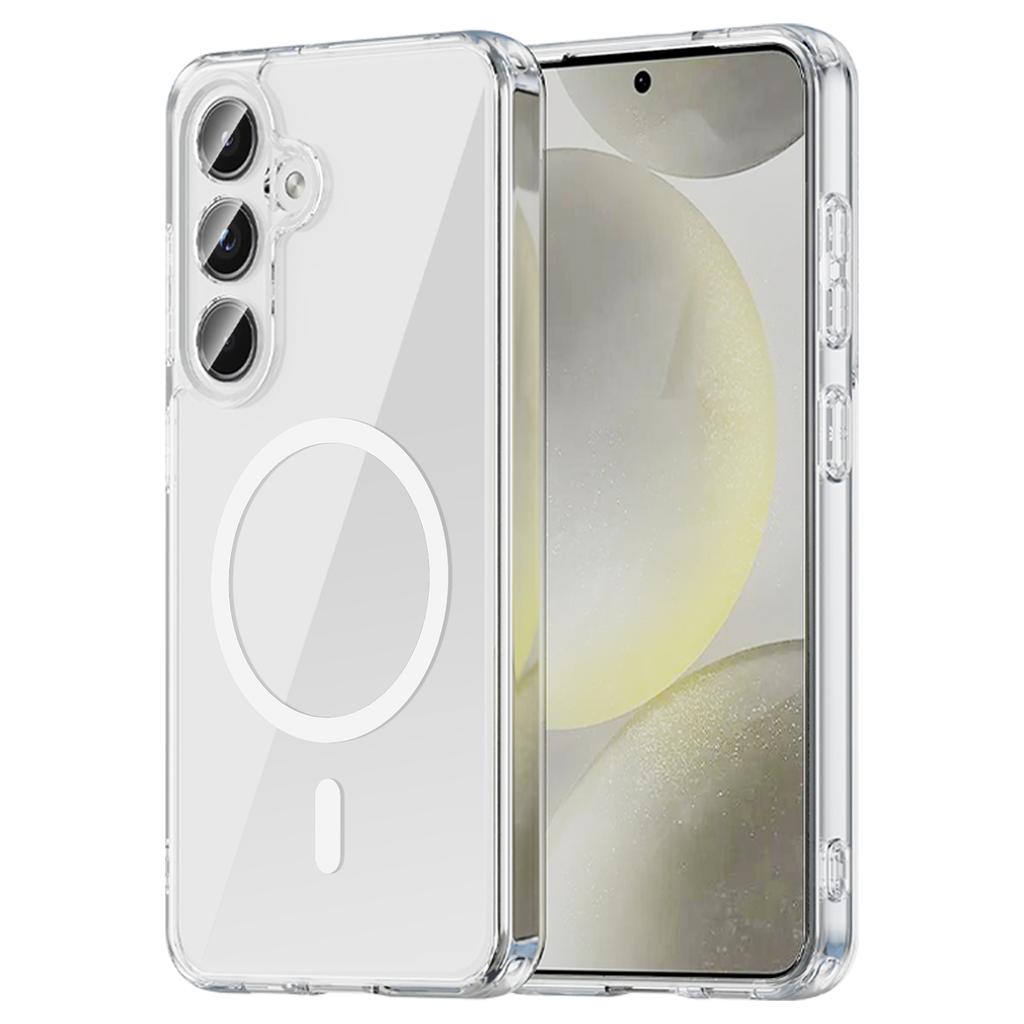 For Samsung Galaxy S24 Phone Case, Magnetic Shockproof Transparent Cover for Samsung Galaxy S24