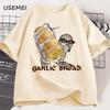 Злые Глупые Футболки Скелета Чесночный Хлеб Скелет Футболка Dank Meme Смешная Безумная Футболка с Принтом Мужская Женская Повседневная Хлопковая Футболка