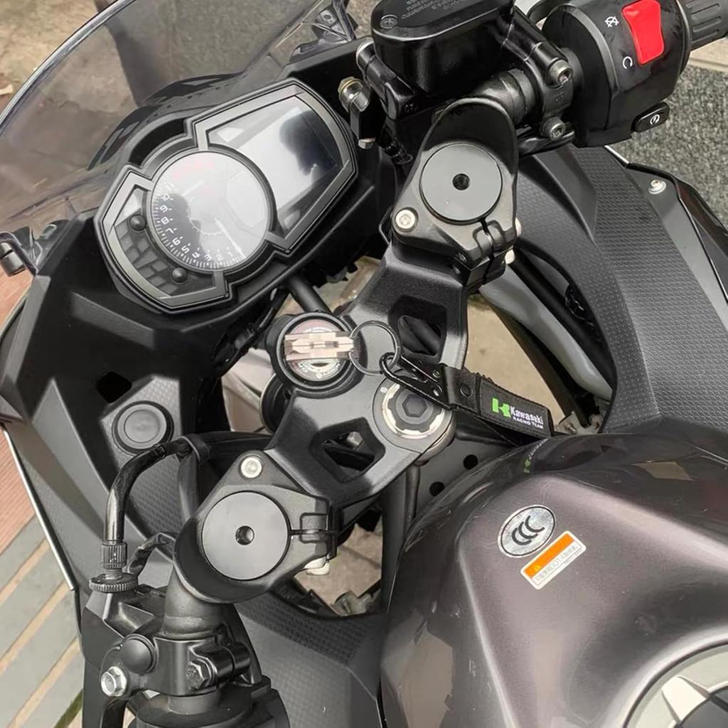 HRuizq Motorcycle Setback Spacer Compatible with Ninja 400 (18-24) and Ninja 250 (19-24) Handlebar Upper Holder, 30mm Lift