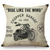 Vintage American Style Muscle Motorcycle Club Art Throw Pillow Case Retro Classic Motorbike Poster Art Linen Cushion Cover Case