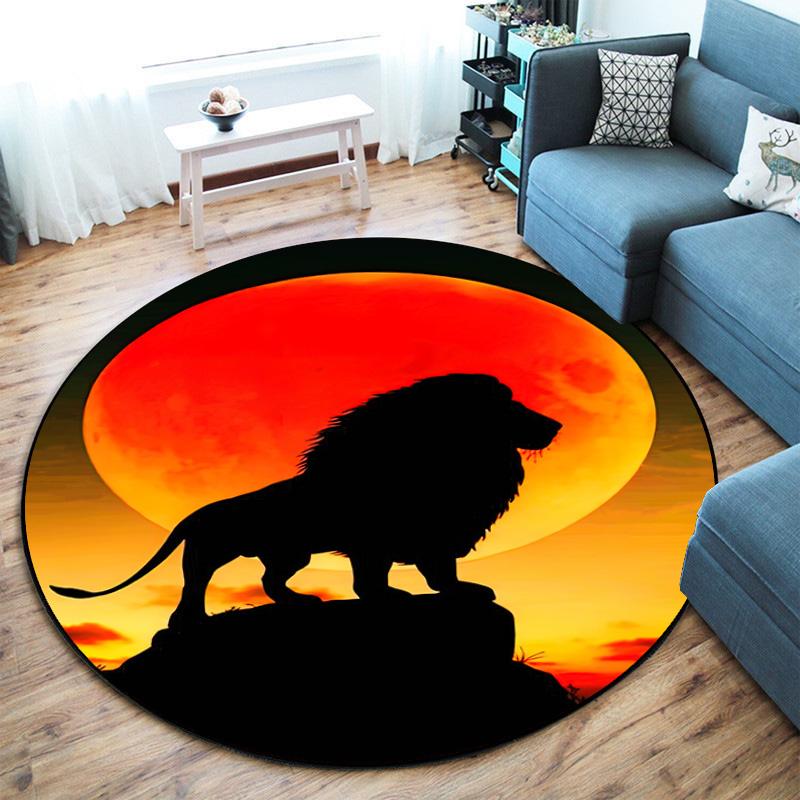 Wolf Heart Floral Fantasy Round Rug Home Soft Decorative Anti Slip Yoga Table And Chair Mat Carpet Outdoor Floor Mat Carpet S8