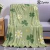 Clover Daisy Ultra Soft Sherpa Fleece Blanket Fluffy Warm Halloween Cozy Throw for Sofa Couch Bedroom Gift All Season