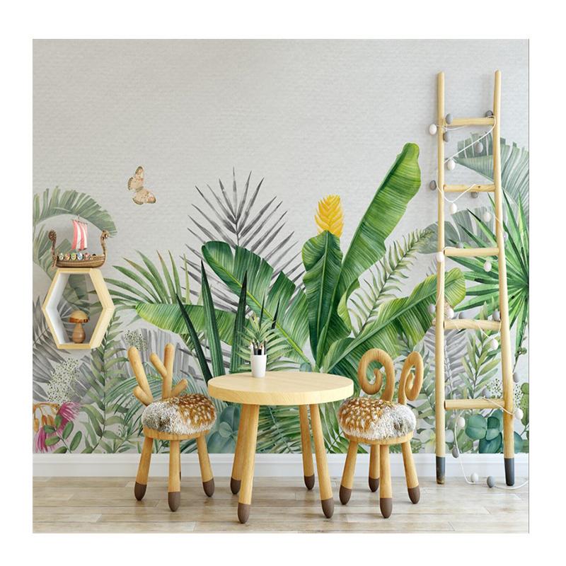 Nordic Mural For Living Room Tropical Plant Banana Leaf Wallpapers Palm Leaf Indoor Background Wall Paper Home Decor