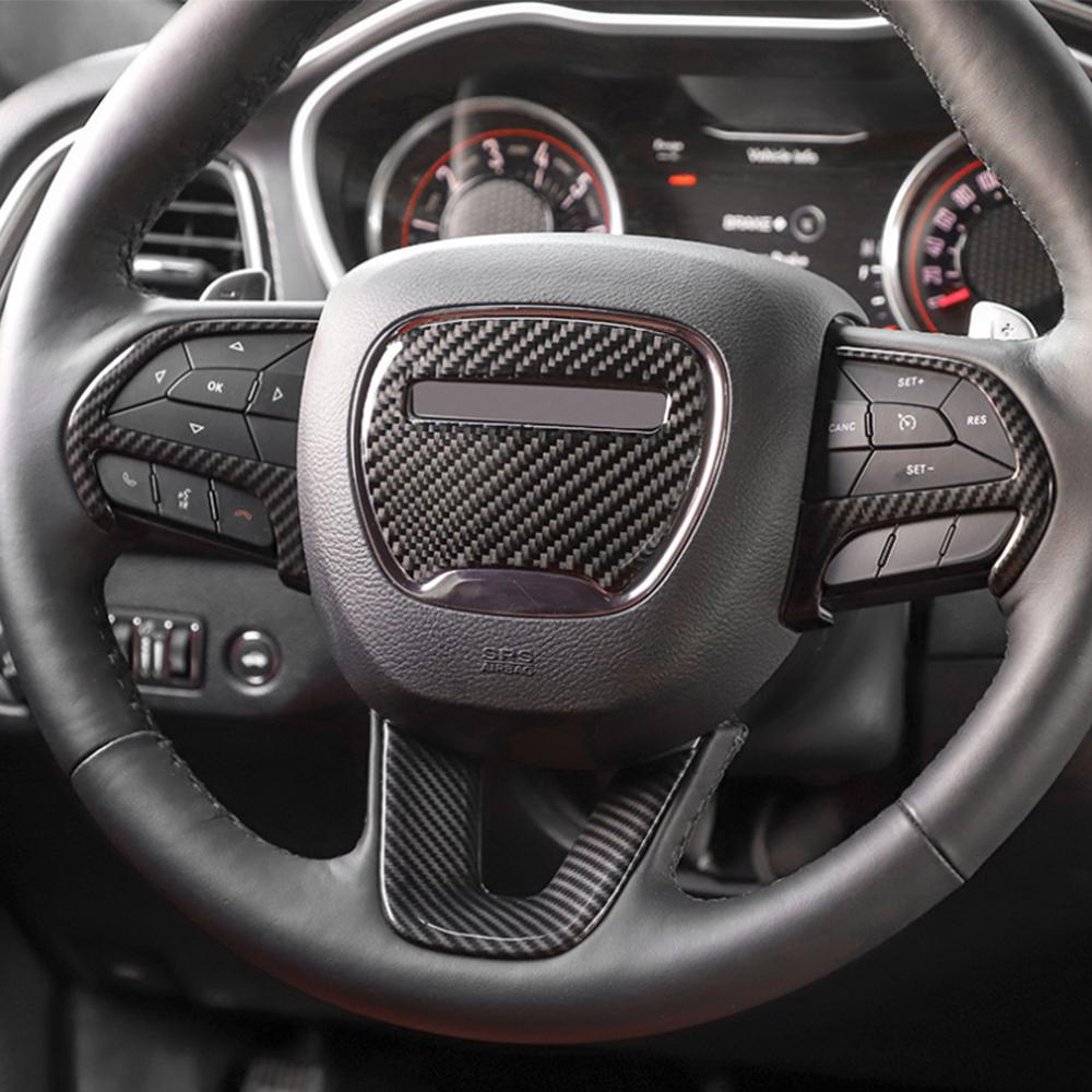 Декоративная накладка на руль автомобиля, рамка, наклейки для Dodge Challenger Dodge Charger 2015-2022, молдинги для интерьера