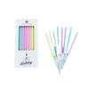 Colorful Pencil Birthday Candle Macaron Color Thread Long Rod Party 8 Pack Boxed Flame