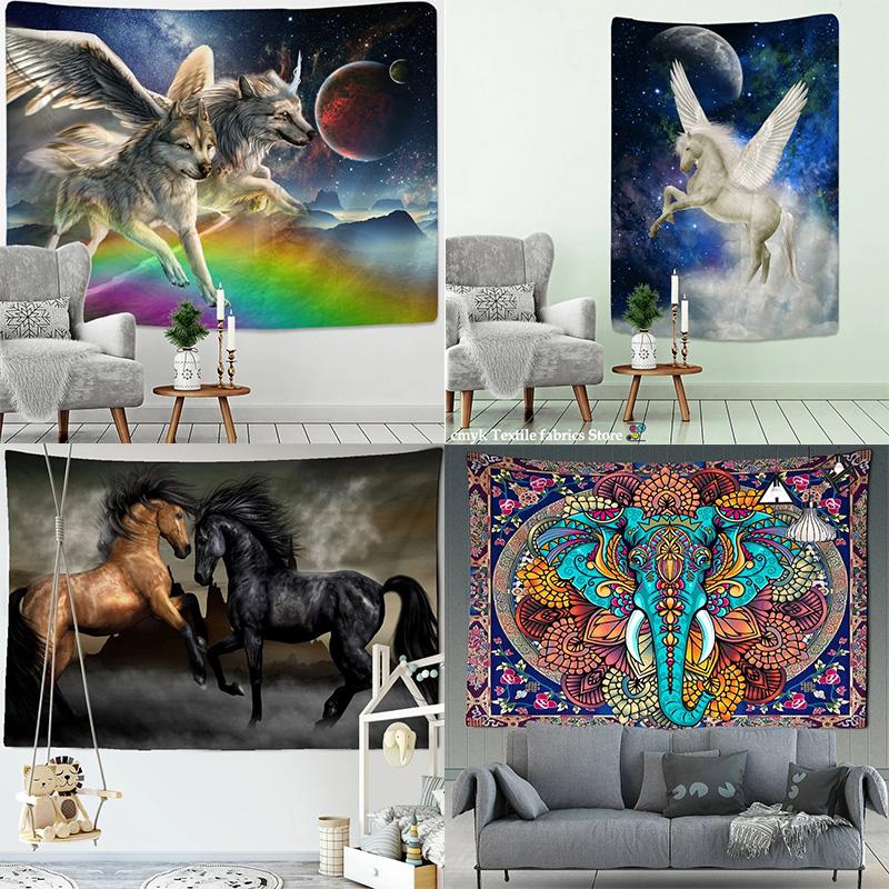 Волк дикое животное гобелен офис гостиная украшение домашний настенный гобелен