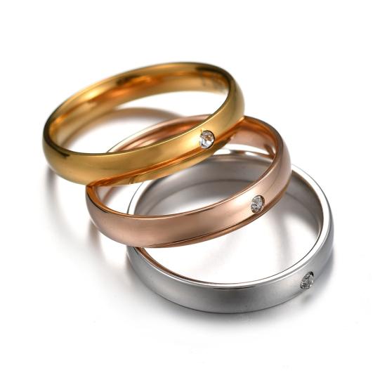 Краткое кольцо из нержавеющей стали со стразами, инкрустированное женским кольцом на палец, декор для свадебной вечеринки