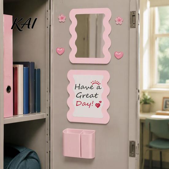Back to School Supplies 10Pcs Locker Accessories Kit for Girls, Includes Magnetic Mirror, Whiteboard, Pen Holder, Gift Teen Girls Magnets Stickers,