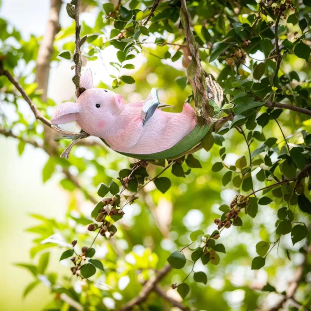 Подвеска Кролик Качели Миниатюрные Фигурки Утка Настольное Украшение Кукла На Открытом Воздухе Балкон Патио Дерево