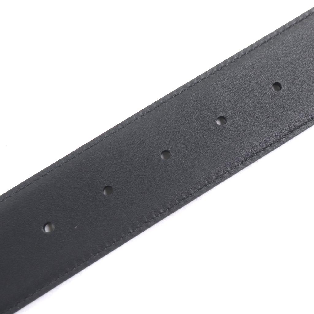 Безупречный ремень LOEWE Пряжка Anagram Унисекс черная кожа мужской Б/у