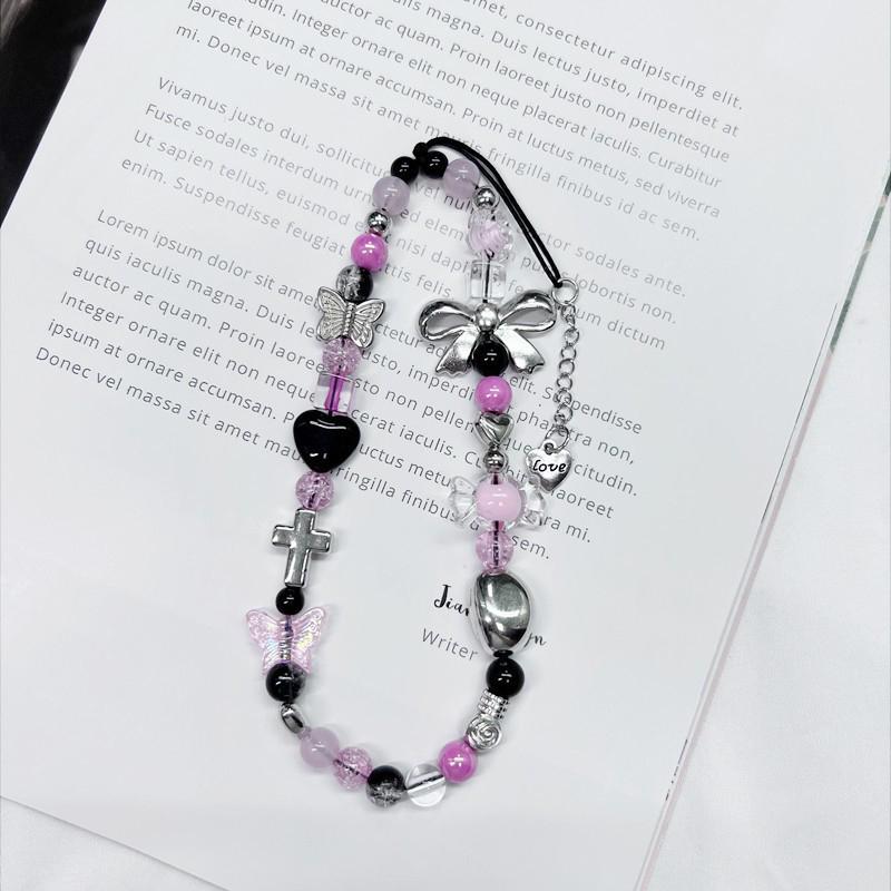 Y2K Сердце Цветок Бисерный Шарм Ремешок для телефона Шнурок Брелок Защита от потери Для Airpods Coase Ccd Подвеска