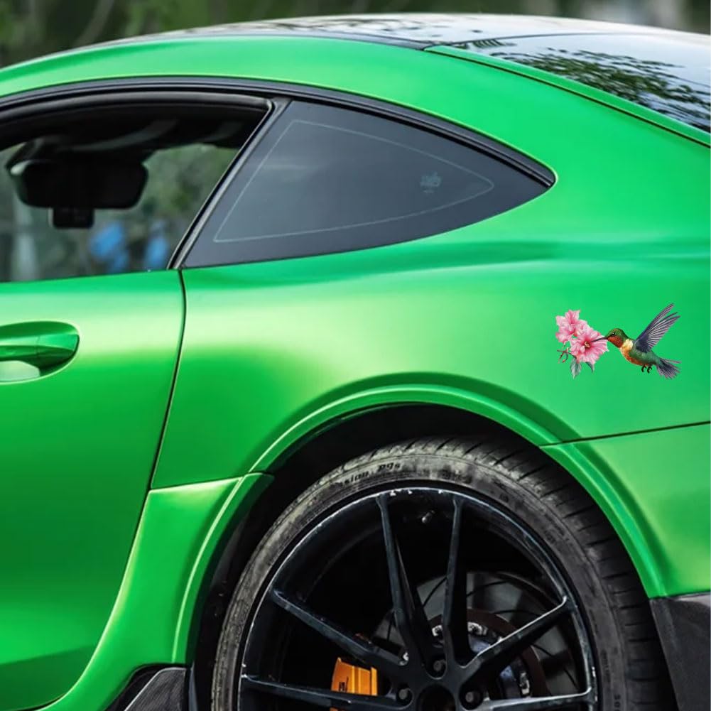 Hobbspring 5 Стилей Птицы Наклейка на Авто Колибри Виниловая Наклейка Красивые Яркие Птицы Цветок Пластик
