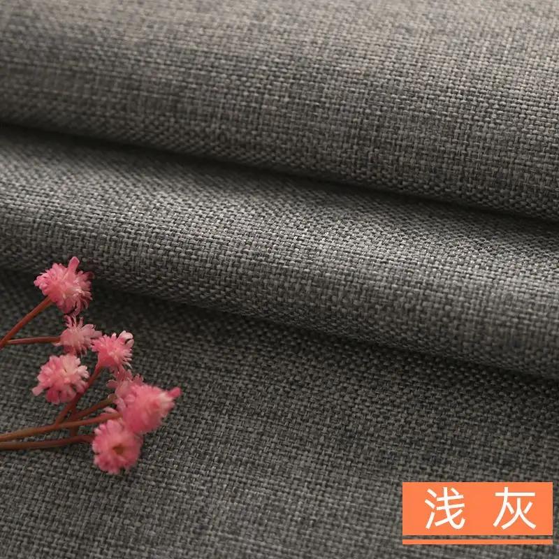 Утолщенная хлопково-льняная ткань полотняного переплетения бамбук на метр для дивана, сумок, скатертей, штор, ткань для шитья своими руками, носимая, черная