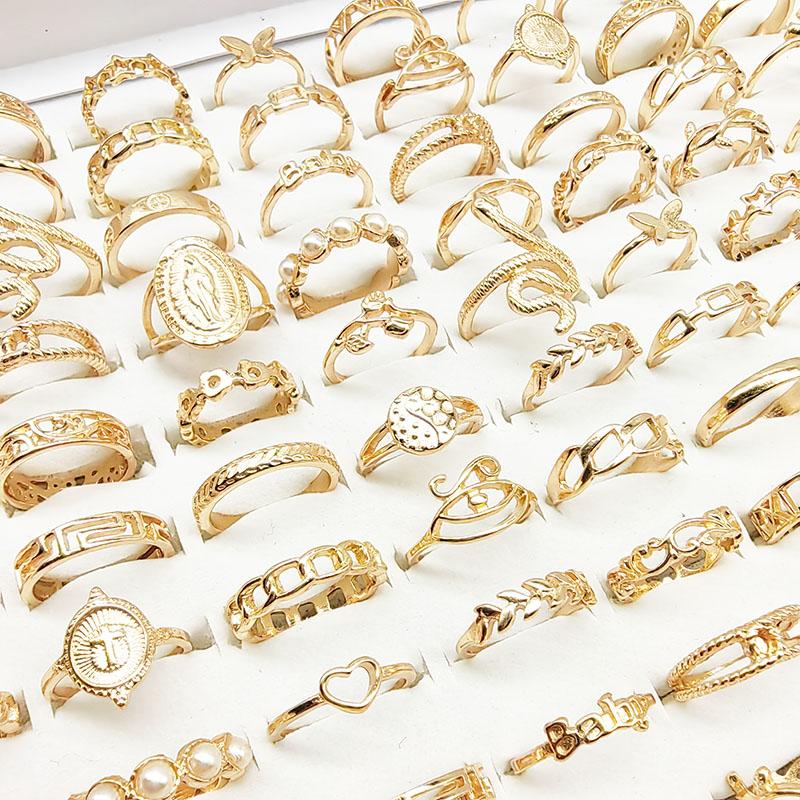 30 шт./Лот Смешанный Стиль Жемчуг Серебряный Цвет Кольца на Палец Животное Змеиная Цепь Полый Лист Вечеринка Украшения Девочка Любовь Бабочка Цветок Подарок