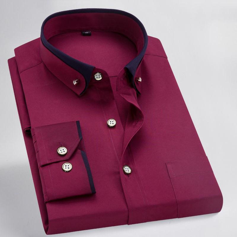 Мужские классические рубашки, модная рубашка с длинным рукавом, осенне-зимняя официальная повседневная блузка