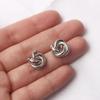 Earrings for Women Rock Smooth Knot Small Metal Twist Flower Earrings Punk Valentine's Day Jewelry Party Peugeot Gift