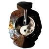 Новые крутые толстовки Water Fire Y2k с капюшоном с 3D-принтом Yin Yang Gossip для мужчин, женщин, детей, крутые толстовки, модные пуловеры для мальчиков и девочек