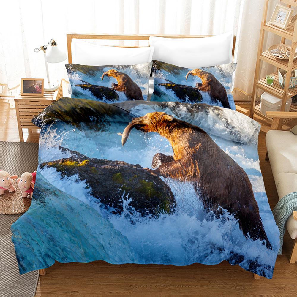 Animal Elephant Series Digital Printing 3D Three-Piece Home Textile Kit Customized