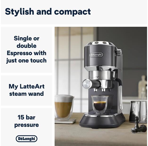 Кофемашина DeLonghi EC 885.GY Dedica Arte серый