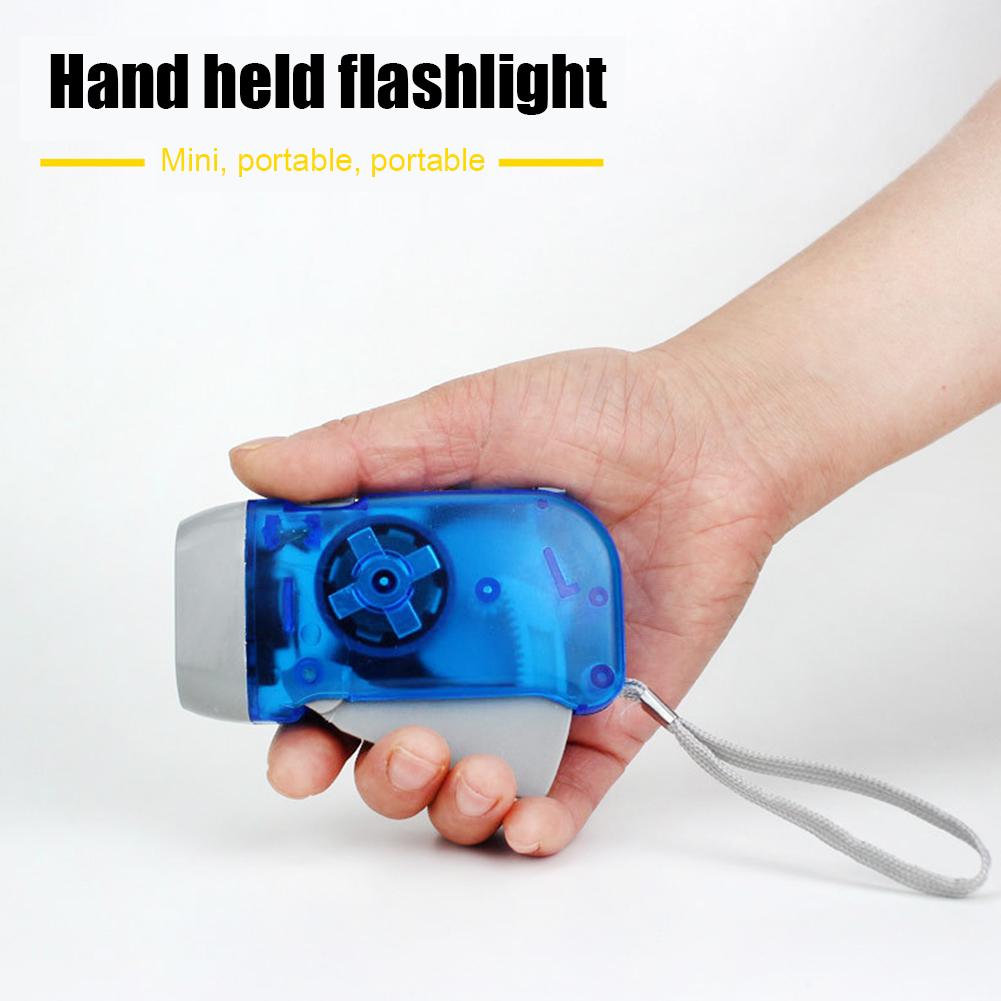 Handy Dynamo Wind Up Flashlight Torch Light Hand Press Dynamo Camping Lighting Lamp Outdoor Emergency Flashlight