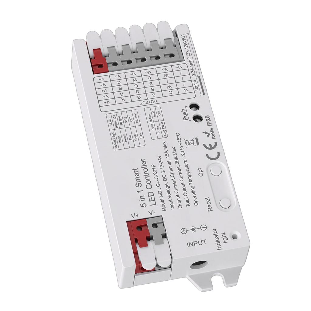 Светодиодный контроллер Поддержка ZigBee3.0 Pro+ 5 в 1 Контроллер светодиодной ленты RGBCCT RGBW RGB CCT Диммер Режим 20А