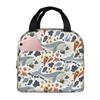 Blue Deep Sea Jellyfish Whale Insulated Lunch Bag for Women Office Cooler Thermal Food Box Tote Portable Lunch Boxes Container