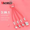 VAORLO 3.4A 3 в 1 Кабель для быстрой зарядки Type-C USB Micro Lighting Зарядный кабель Высокая совместимость для iphone Android Телефонный кабель для передачи данных