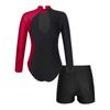 Girls Long Sleeve Gymnastics Leotard Unitard with Shorts 2 Piece Outfits Ballet Dance Bodysuit Biketard Dancewear