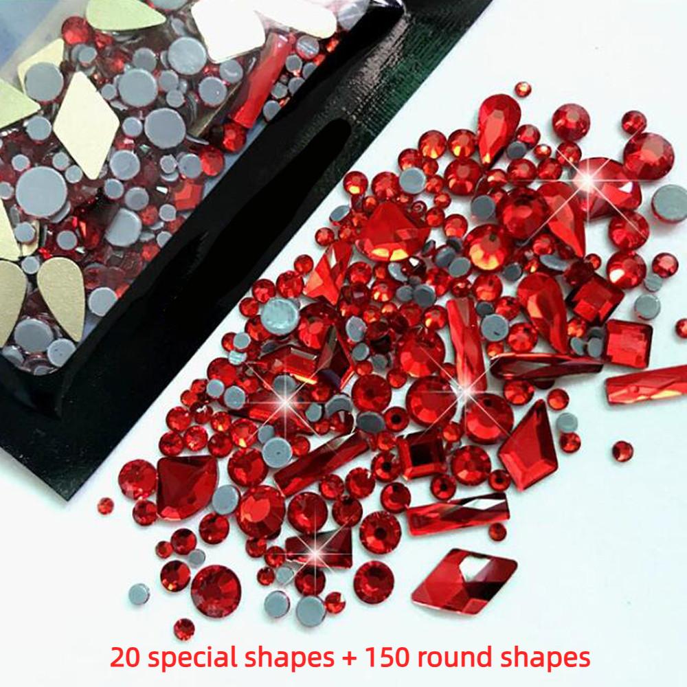 AB Flatback Glass Nail Art Стразы Разноцветные Смешанные Алмазные Драгоценные Камни Синие Фиолетовые Кристаллы Для Украшения Ногтей Сделай Сам