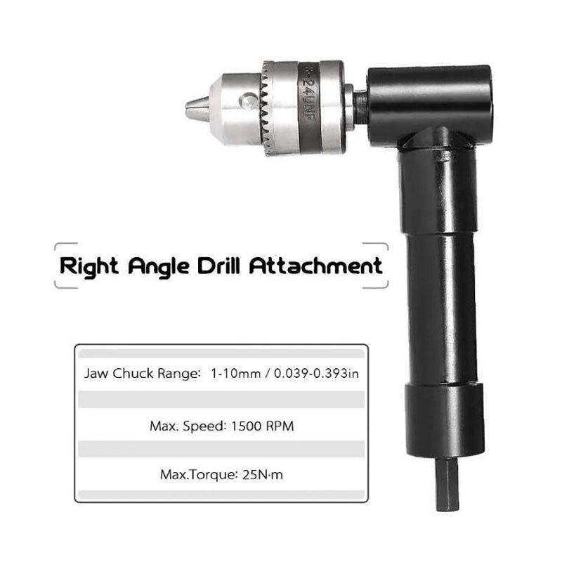 90 Degree Professional Right Angle Bend Extension 0.8-10mm Cordless Drill Attachment Adapter