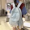 Student Schoolbag Women's Solid Color Large Capacity Backpack Backpack
